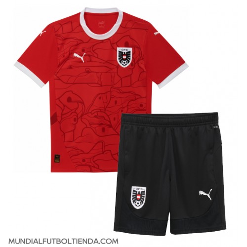 Camiseta Austria Primera Equipación Replica Eurocopa 2024 para niños mangas cortas (+ Pantalones cortos)